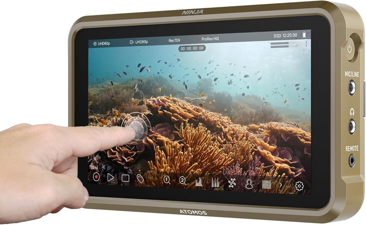 Atomos Ninja 5,2 Zoll 4K HDR Monitor-Recorder - Tragbarer Fieldmonitor mit 1000 Nit Touchscreen - HDMI 4K 60FPS Aufnahme - ProRes RAW DNx und H.265 für DSLR und Systemkameras