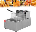 Kommerzielle Fritteuse mit 6L Ölkapazität - 2500W Frittiermaschine mit einstellbarer Temperatur - Arbeitsplatten Gerät für frittierte Lebensmittel - gewerbliche Küche