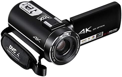 Lipa AD-C7 Videokamera Ultra HD - 2160p Camcorder mit 10fach optischem und 120fach digitalem Zoom - Infrarot Nachtsicht und Bildstabilisierung - WLAN Mikrofonanschluss und LED Licht