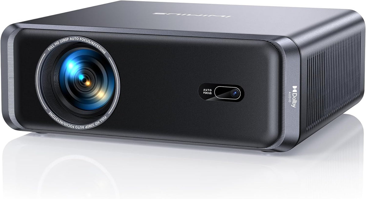 Smart Beamer kompatibel mit Netflix App und Dolby - 1080P Full HD mit 1000 ANSI Lumen - Autofokus und Trapezkorrektur mit WiFi 6 Bluetooth - tragbarer Mini Projektor für Heimkino Outdoor