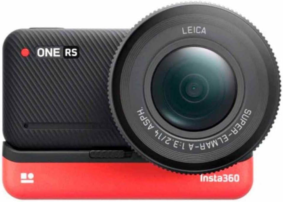 Insta360 ONE RS Leica 1 Zoll Edition - 4K Action Kamera mit 1 Zoll Sensor - f 2,8 Optik und microSD Speicher - WLAN Kamera in Schwarz Rot für hochwertige Videoaufnahmen