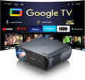 Beamer 4K mit Google TV - 2400 ANSI Tageslicht Projektor mit ToF Autofokus - HDR10 Plus AI Cooling Fan und Ultra HD Unterstützung - HDMI ARC WiFi 6 Bluetooth für Gaming und Heimkino