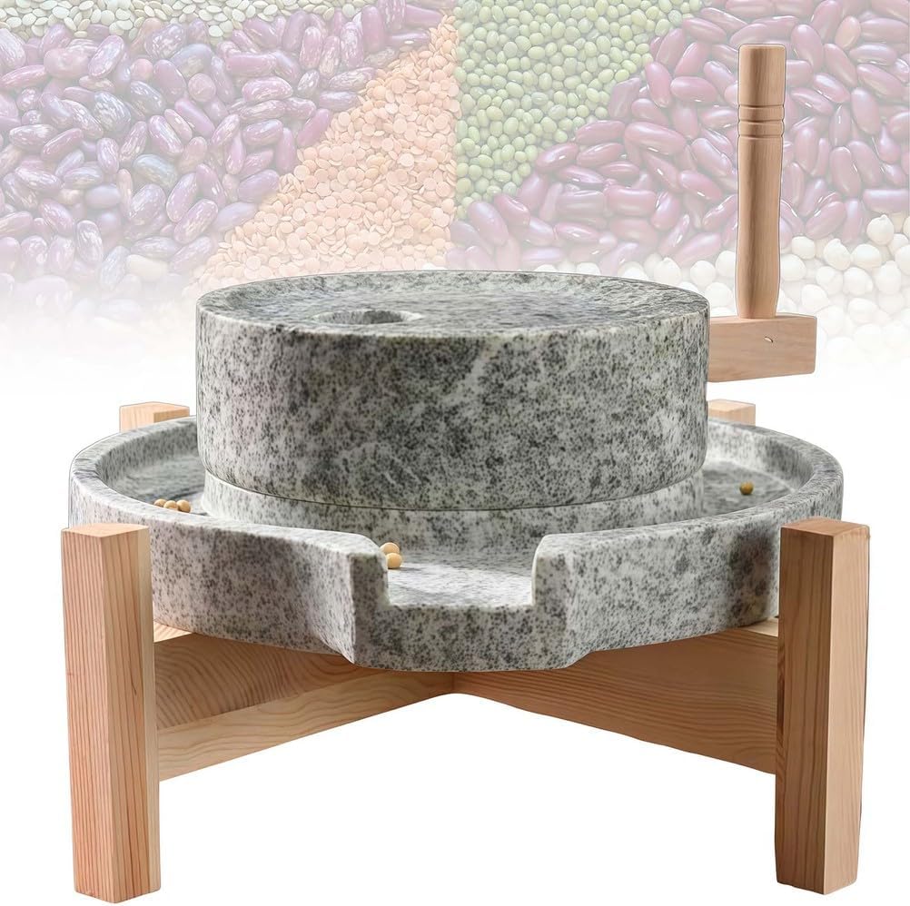 Manuelle Steinkörnermühle mit Handkurbel - Traditionelles Mahlwerk für Getreide und Gewürze - Für Brot und Tortillas - Mechanische Handmühle ohne Batteriebetrieb