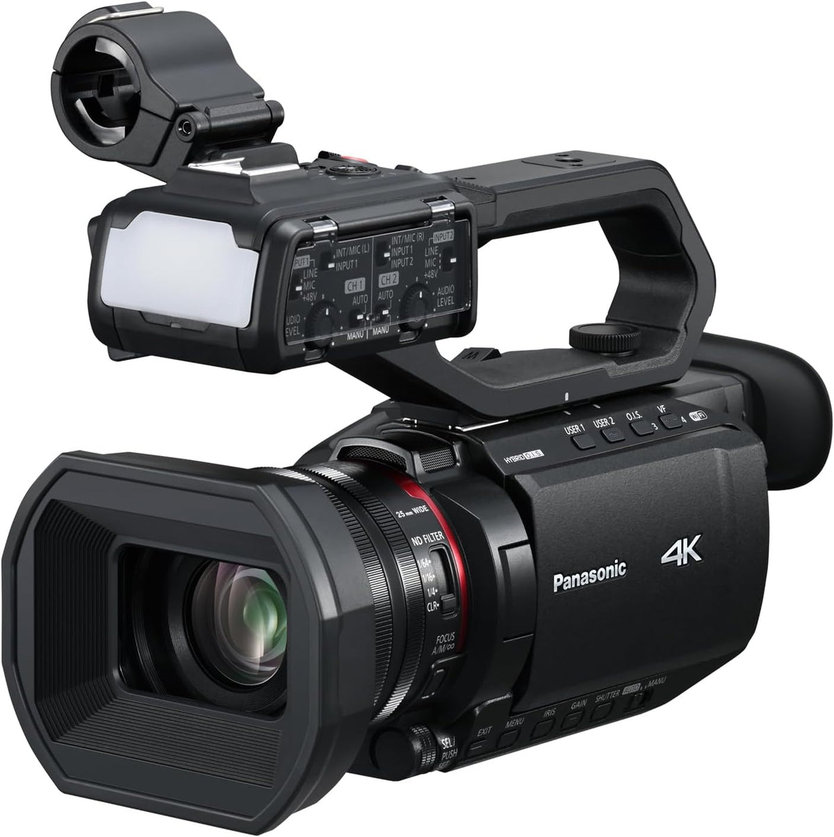 Panasonic AG CX18EH Profi Camcorder - 4K 60p mit 25 mm Weitwinkel und 24 fach Zoom - 3G SDI XLR WiFi und USB PD - 5 Achsen Hybrid OIS und LED Licht