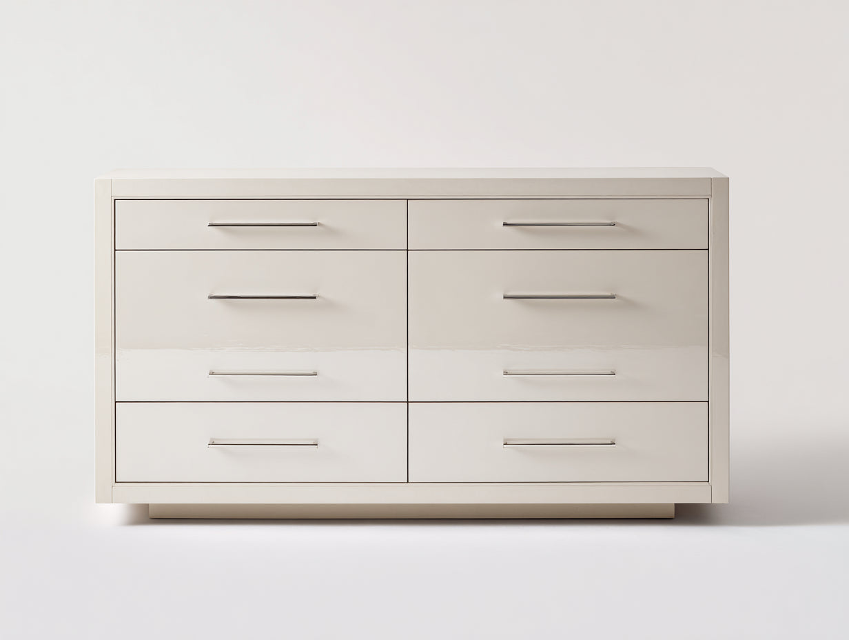 Kommode mit Schubladen Hochglanz Weiß 140x40x80 cm 6 Schubladen Modern Schlafzimmer Wohnzimmer
