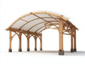 Pavillon aus Holz 400x300x310 cm - Natur - Überdachter Gartenpavillon im klassischen Design