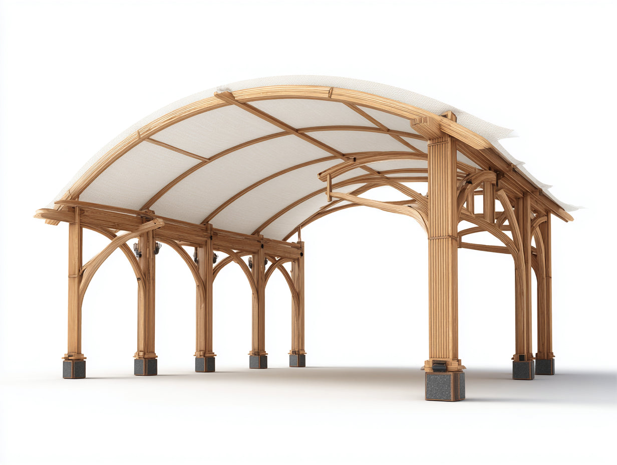 Pavillon aus Holz 400x300x310 cm - Natur - Überdachter Gartenpavillon im klassischen Design