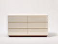 Kommode mit Schubladen aus Holz 140x45x85 cm - Cremeweiß - 6 Schubladen - Modernes Design