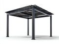 Pavillon Metall Pergola 300x300x240 cm Schwarz Modern Lamellendach Garten