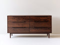 Kommode mit Schubladen Holz Nussbaum Dunkelbraun 160x40x80 cm - 6 Schubladen Schlafzimmer Wohnzimmer Stauraum Modern