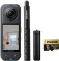 Insta360 X5 Virtuelle Touren-Bundle - 72 MP 360 Grad HDR Fotokamera mit 8K Video - Unsichtbarer Selfie Stick und Stativ - 2400 mAh Akku in Nachtschwarz