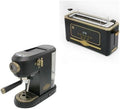 KAISER Toaster T 4000 Em Retro-Toaster - 6 Toaststufen für Brot mit Metallgehäuse - Schwarz - Set mit KA 2005 Em Espressomaschine