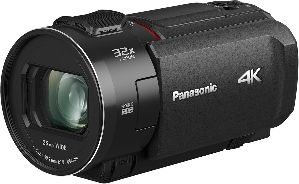 Panasonic HC-VX3E-K 4K-Camcorder - 4K25p Video mit 25mm F1.8 Weitwinkelobjektiv - 24fach optischer Zoom und Hybrid OIS Plus - HDR Zoom Mikrofon und Touchscreen in Schwarz