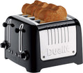 Dualit 46225 4 Scheiben Lite Toaster - schwarzer Toaster für 4 Scheiben - Kunststoffgehäuse für Brötchen und Toast - kompakte Frühstückslösung für Haushalt und Küche