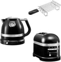 KitchenAid Artisan Frühstücks Set - Wasserkocher 5KEK1522 und Toaster 5KMT2204 - Brötchenaufsatz und 2 Scheiben Kapazität - Set in Onyx Schwarz