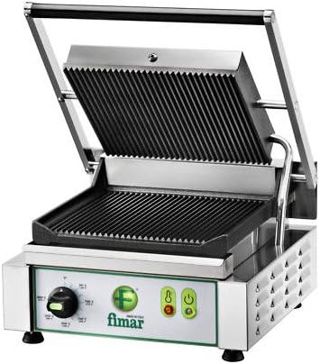 RESTAURANT STORE RS 1721 Sandwich Grill - Edelstahl und Gusseisen für Toast Sandwiches - 230V Einzelgerät im modernen Design - kompakter Kontaktgrill für professionelle Küchen