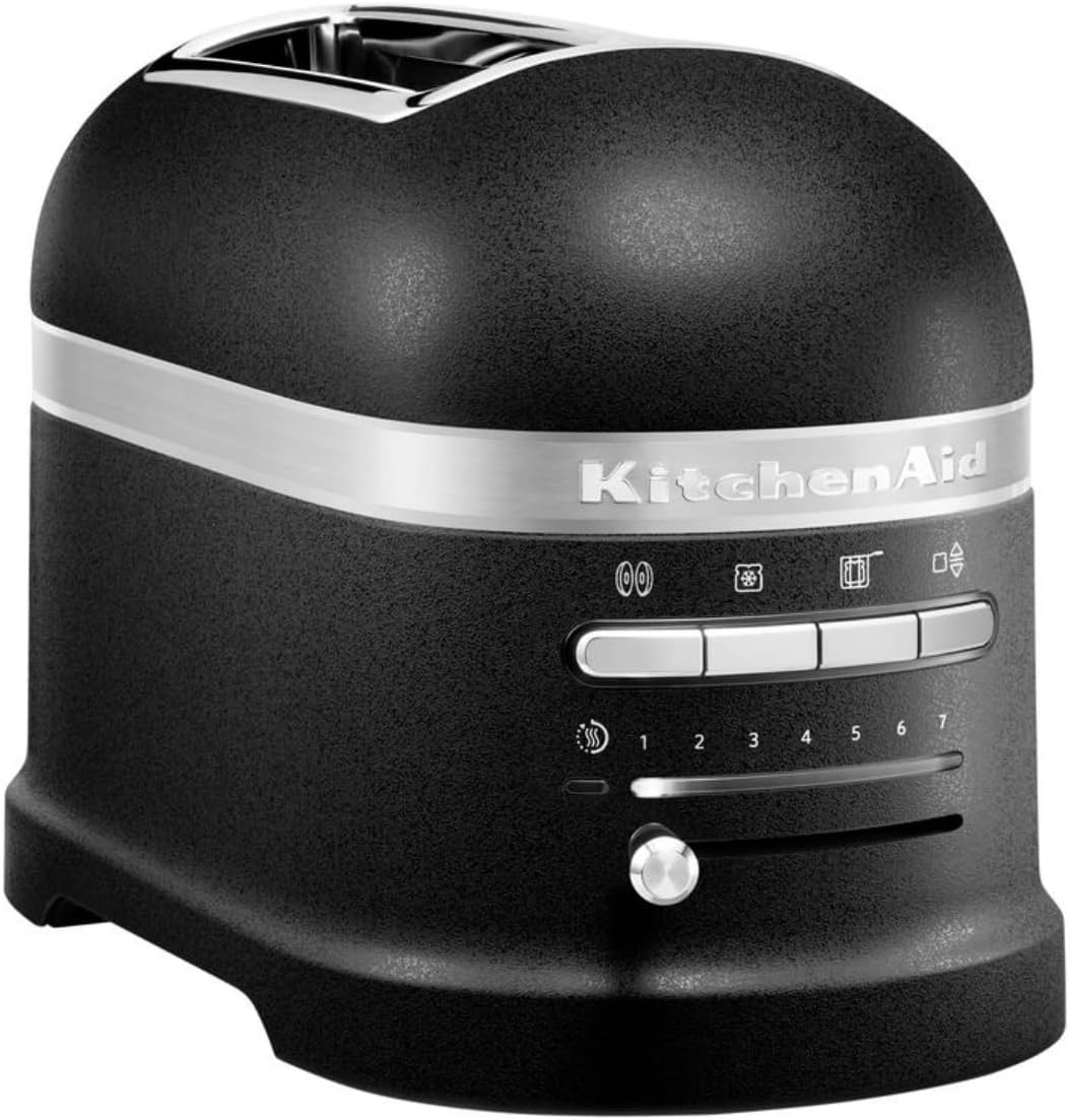 KitchenAid ARTISAN 2 Scheiben Toaster 5KMT2204 - Aluminiumgehäuse - Gusseisen Schwarz - elektrischer Frühstückstoaster für Brot und Toast