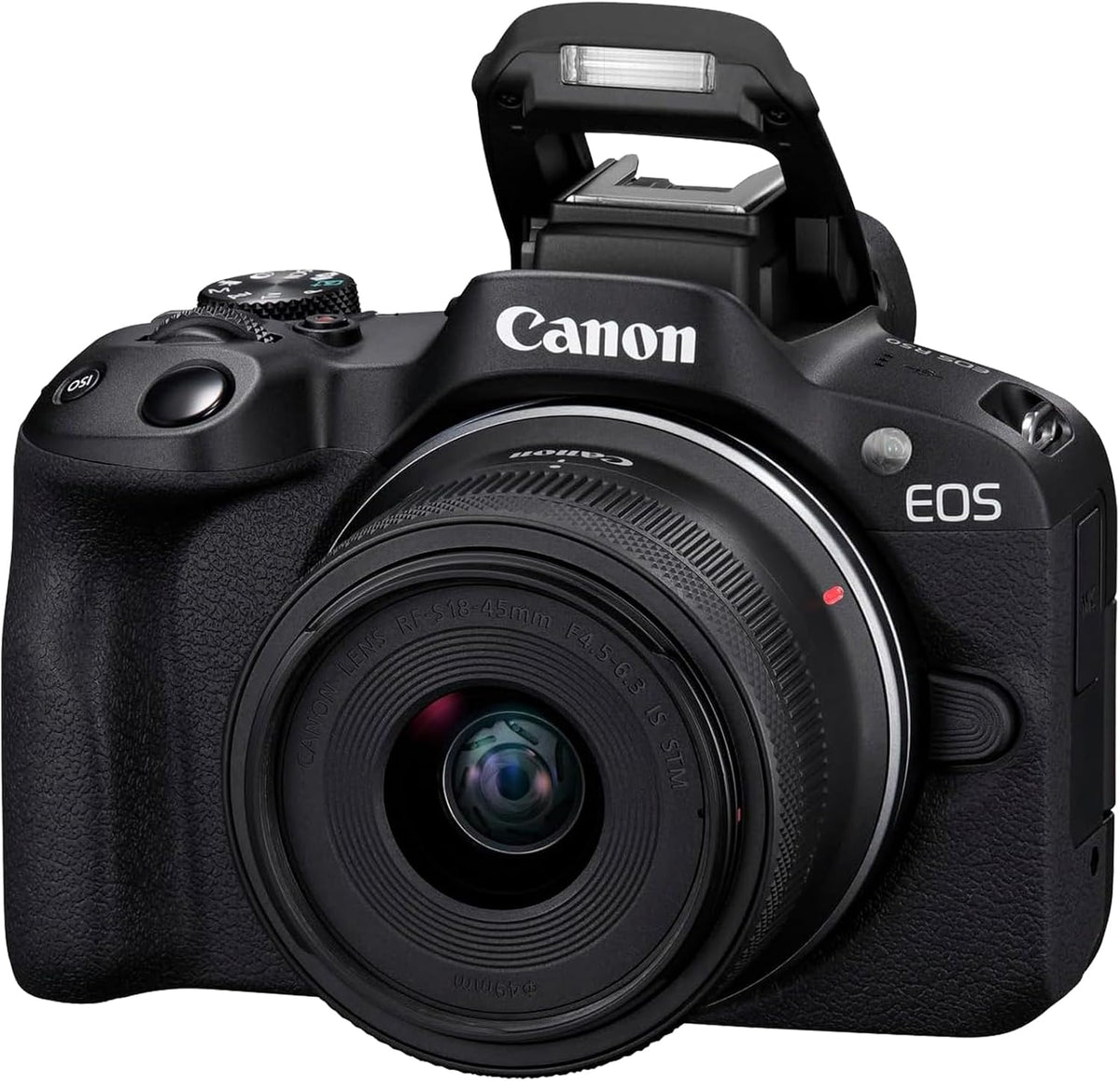 Canon EOS R50 Systemkamera mit RF-S 18-45mm IS STM Objektiv - spiegellose Kamera mit 4K Video - Motiverkennung für Personen Augen Tiere Fahrzeuge - bis 15 Bilder pro Sekunde