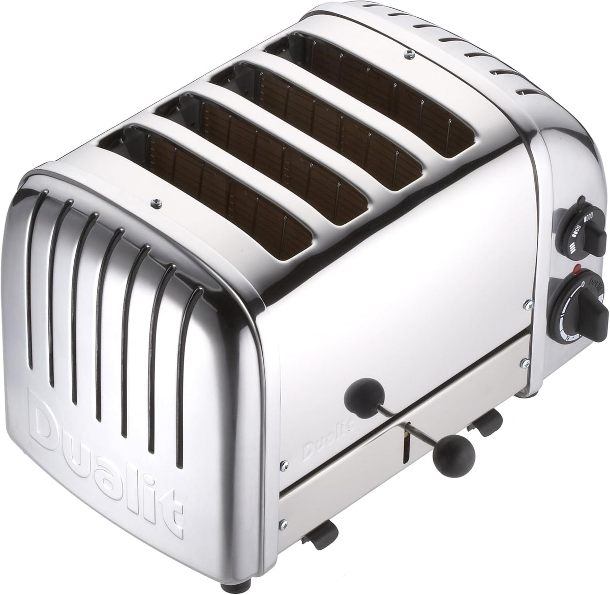 DUALIT Combi Toaster 2 x 2 - Vier Toastplätze in kombinierter Ausführung - Edelstahlgehäuse mit Chrom Oberfläche - Professioneller Toaster für Toast und Frühstücksservice