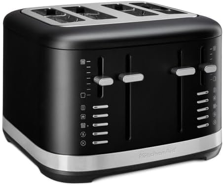 KitchenAid 5KMT4109EBM Toaster - Vier Schlitze für bis zu 4 Scheiben - 1960 Watt bei 240 Volt - Kombination aus Kunststoff Edelstahl und Metall