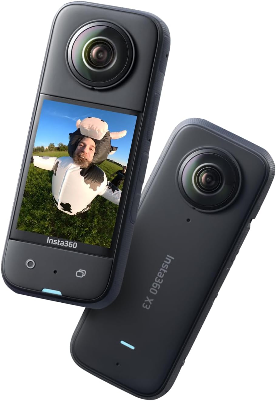 Insta360 X3 360 Grad Action Kamera - 5,7K Video und 72 MP Rundumfotos - 2,29 Zoll Touchscreen mit Stabilisierung - Sprachsteuerung Live Streaming und KI Bearbeitung