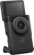 Canon PowerShot V10 Vlogging Kit Kompaktkamera - 4K Videokamera mit Weitwinkel Objektiv - klappbares Touch Display Stereo Mikrofon und Stativ - WLAN Streaming für YouTube in Schwarz
