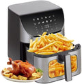 Airfryer 8,5 L Heißluftfritteuse mit Sichtfenster - XXL Fritteuse mit 1800 Watt - 12 Automatikprogramme und LED Display - Schwarzer Air Fryer mit ABS PC und PP Gehäuse