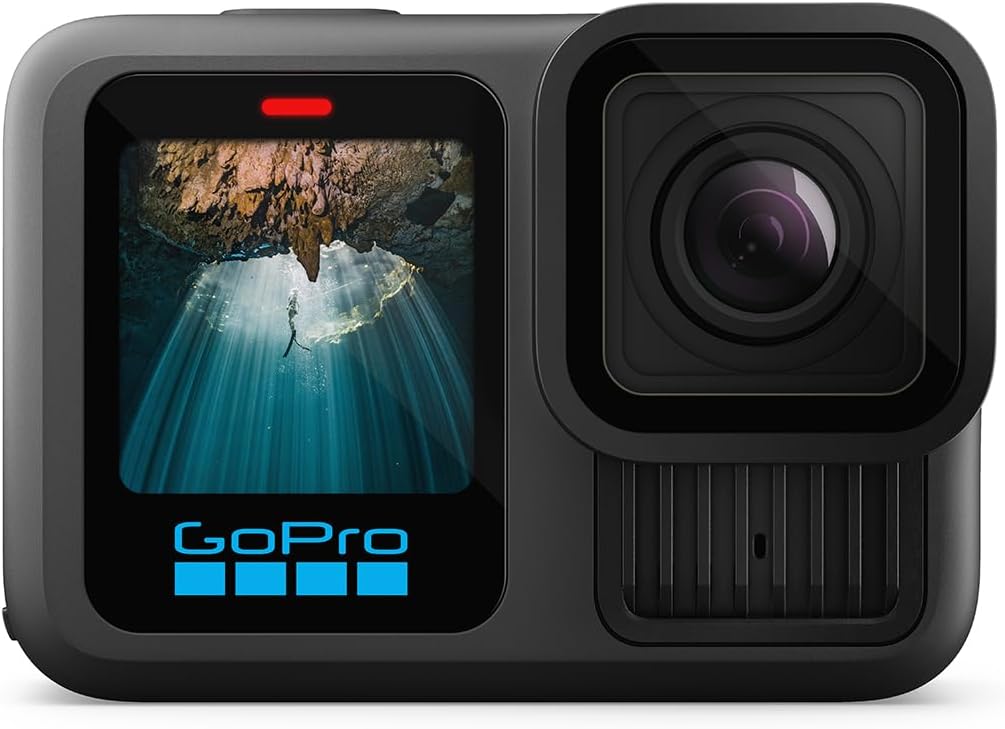 GoPro HERO13 Black - wasserdichte Actionkamera mit 5,3K60 Video und 27MP Fotos - kompatibel mit Objektiven der HB Serie - Bluetooth Wi Fi 6 und Stabilisierung für Outdoor Aufnahmen