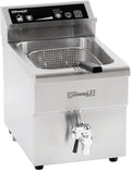 Casselin CFIV8 Induktionsfritteuse 8 Liter - 3250 Watt Edelstahlgerät mit Ablasshahn - Kompakte Gastro Fritteuse mit 8 Liter Ölkapazität - Für professionelle Küchen