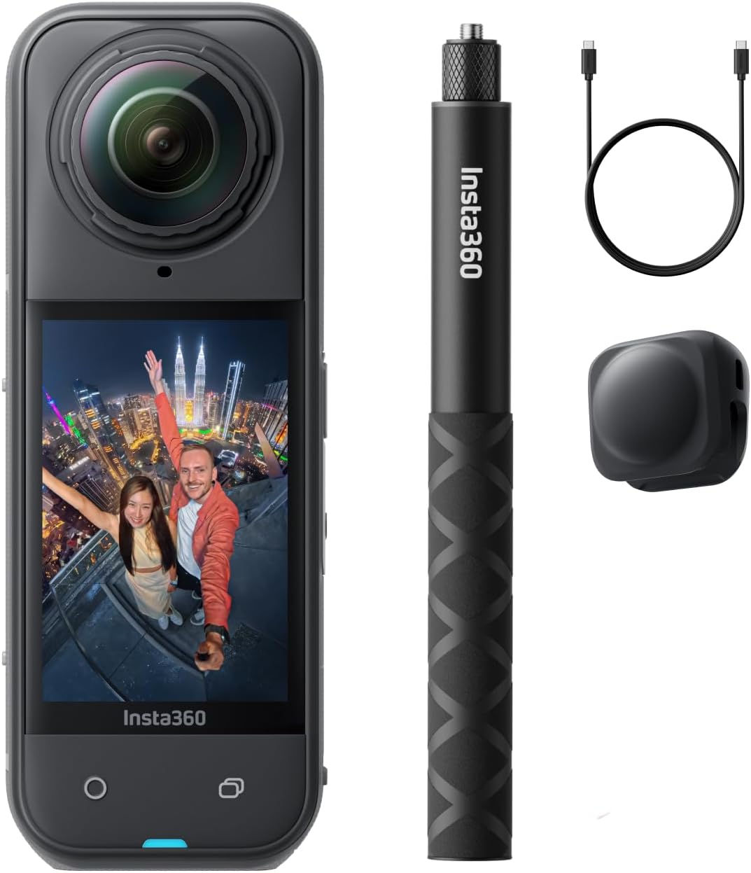 Insta360 X5 Auf Gehts Bundle - wasserdichte 8K 360 Grad Kamera in Nachtschwarz - austauschbare Linsen und 3 Stunden Akku - Stabilisierung und Windschutz
