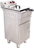 Beeketal BSF 160P Profi Gastro Stand Fritteuse - 16L Becken für maximal 11L Öl - 5000W Edelstahl mit Unterschrank und Fettablaufhahn - 400V Standfritteuse für Gastronomie
