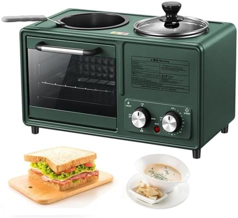 Generic Frühstücksmaker 4 in 1 - 1600W Küchengerät mit Antihaft Pfanne - doppelseitiges Kochen für Sandwiches und Eier - kompakter Frühstücksbereiter für Zuhause und Camping