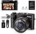 Rollei Powerflex Digitalkamera X8 Dual Lens - 64MP und 5K mit zwei Objektiven und 3,6 Zoll Touchscreen - 8fach optischer Zoom - tragbare Kompaktkamera für Anfänger in Schwarz