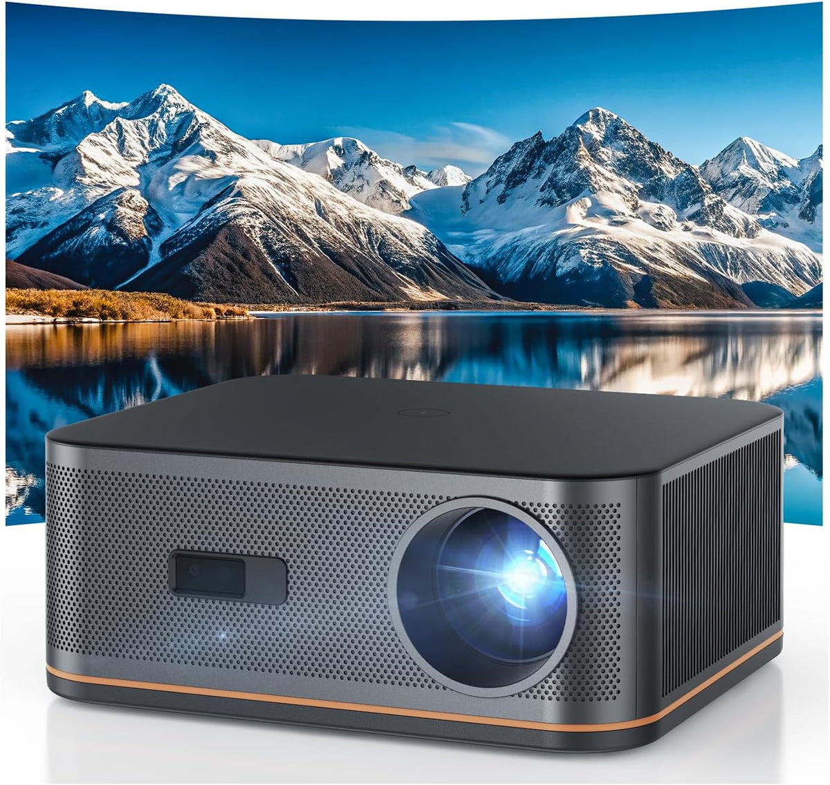 HAPPRUN Heimkino Beamer - Full HD mit 1500 ANSI Lumen - KI Autofokus und automatische Trapezkorrektur - WiFi 6 Bluetooth 5.2 und bis zu 300 Zoll Projektion