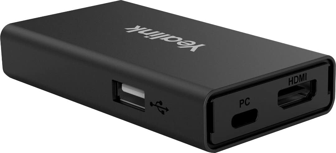 Yealink VCH51 Videokonferenzsystem - 4K PC Inhalte mit integriertem Mikrofon - USB und WLAN Konnektivität - Schwarzes Konferenzgerät für Besprechungsräume