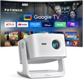 Smart Beamer Google TV VOPLLS - Tragbarer Full HD 1080p LCD Projektor mit 4K Unterstützung - 1200 ANSI Autofokus und Trapezkorrektur - Dolby Audio HDR10 Plus WiFi 6