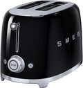 Smeg TSF01BLUK Toaster für 2 Scheiben - 950W elektrischer Brotröster - Edelstahl und legierter Stahl - Schwarz mit 220 bis 240V Betrieb