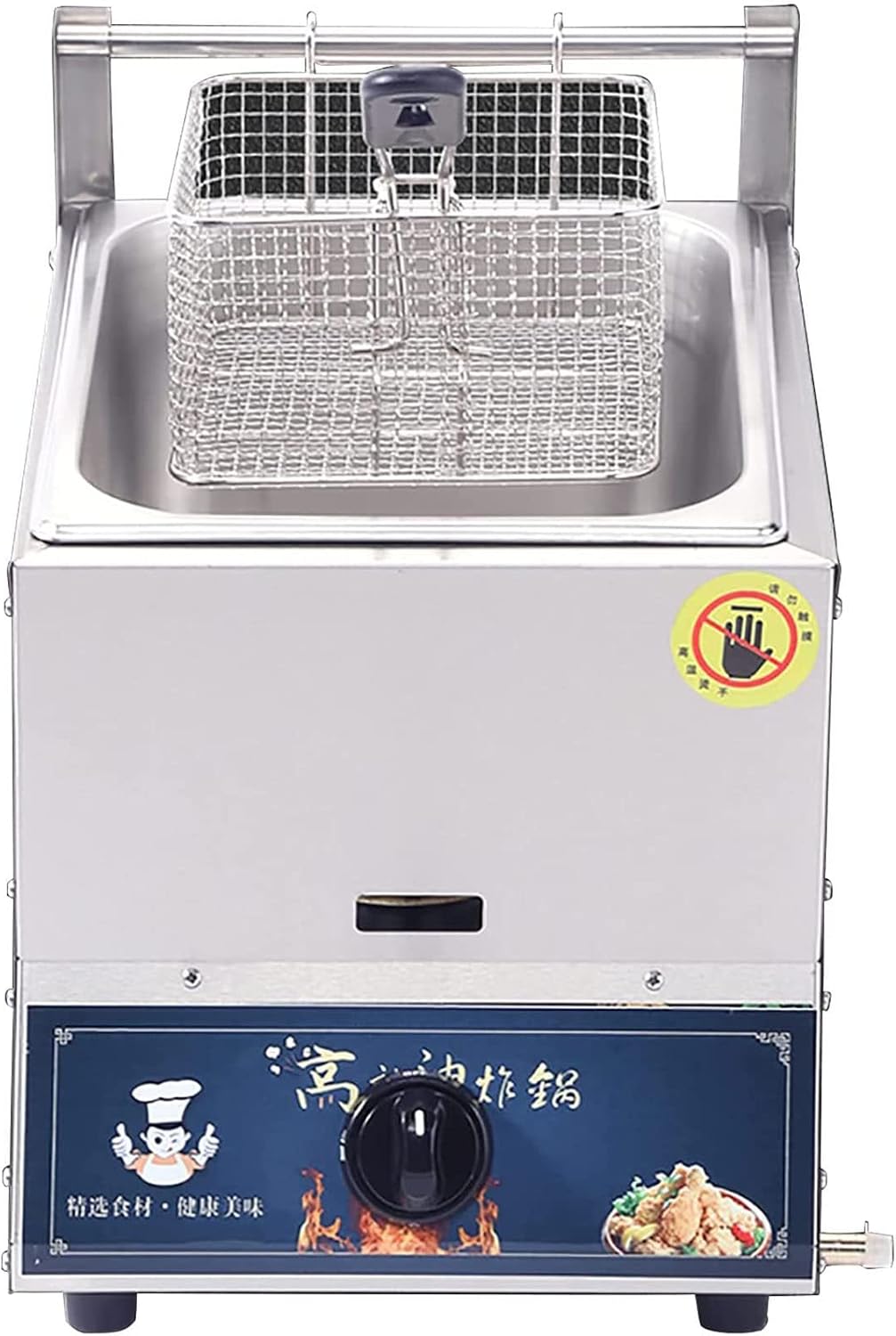 Fritteuse Gas-Chip-Friteuse - LPG Propan Außenkocher aus Edelstahl - 10 Liter Gasfritteuse für Pommes Frites - Für Zwiebelringe und Hühnchen