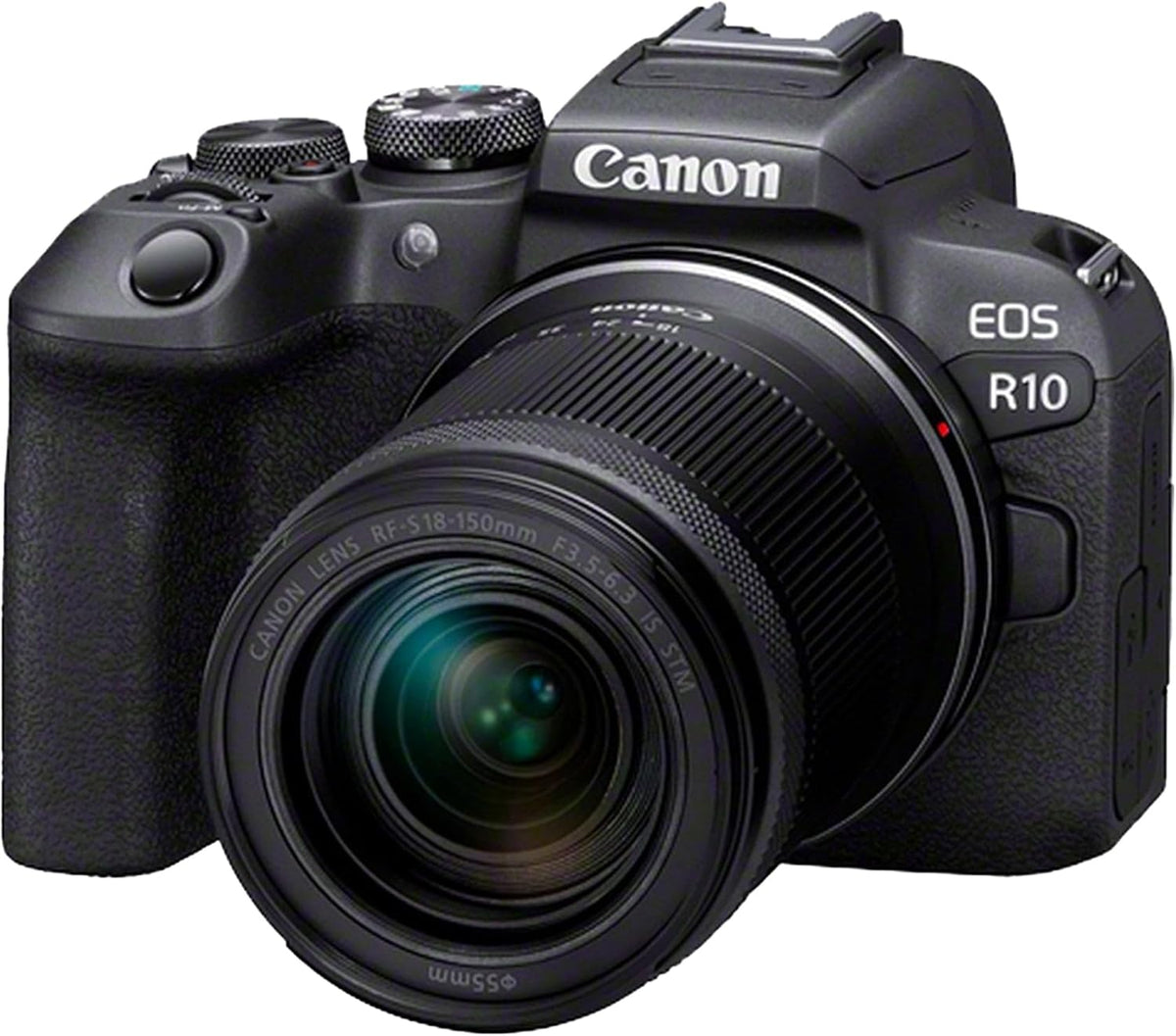 Canon EOS R10 Kamera spiegellose Camera - RF-S 18 bis 150 mm IS STM Zoomobjektiv - 15 Bilder pro Sekunde und 4K Video - Dual Pixel CMOS AF II mit WLAN in Schwarz