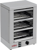 MBH Profi Toaster elektrisch 3 Etagen - Edelstahl Industrietostofen mit Timer - 35,5 x 25,5 x 50,5cm in Silber - für Gastro Bar Restaurant und professionelle Küchen