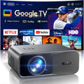 4K Beamer mit Google TV und Netflix Disney Plus - 1000 ANSI Smart Beamer mit Full HD 1080p - Dolby Audio HDR10 Autofokus und Trapezkorrektur - WiFi Bluetooth und HDMI ARC