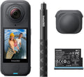 Insta360 X4 Air Starter Bundle - 165g leichte 8K 360 Grad Kamera in Graphitschwarz - Wechsel Linsen und Unsichtbarer Selfie Stick - FlowState Stabilisierung WLAN und KI App