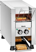 Bartscher Durchlauftoaster Mini XS - bis zu 90 Toasts pro Stunde - 1000W Edelstahl Toaster mit regelbarer Bandgeschwindigkeit - kompakte Lösung für Gastronomie Buffet und Frühstück