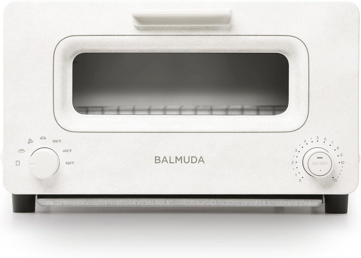 BALMUDA The Toaster Dampfofen Toaster - 5 Kochmodi für Brot Pizza und Gebäck - Kompakte Bauform mit Backform - Weiße US Version für vielseitige Zubereitung