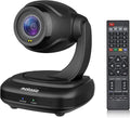 FoxPro PTZ Videokonferenzkamera 1080p - KI Gesichtstracking und optischer Zoom - Autofokus mit 2 Mikrofonen - Fernbedienung für Zoom und Microsoft Teams