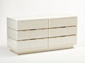 Kommode mit Schubladen Hochglanz Creme 180x45x80 cm 12 Schubladen Modern Schlafzimmer Wohnzimmer