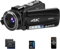 ORDRO 4K Videokamera Camcorder Ultra HD - 10-fach optischer und 120-fach digitaler Zoom - WLAN Vlogging Kamera mit Autofokus - 32 GB Speicherkarte