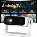 2026 Neuer Smart Mini Beamer - Android 14 Projektor mit integrierten Apps - Full HD 1080P und 4K Decodierung - 20000 Lumen WiFi 6 Bluetooth 5.2 und automatische Trapezkorrektur