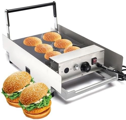 2000W Hamburger Maschine - 201 Edelstahl Heizplatte mit 50 bis 300 Grad Temperaturbereich - Panini Presse für Burger und Sandwiches - für gewerblichen und privaten Gebrauch