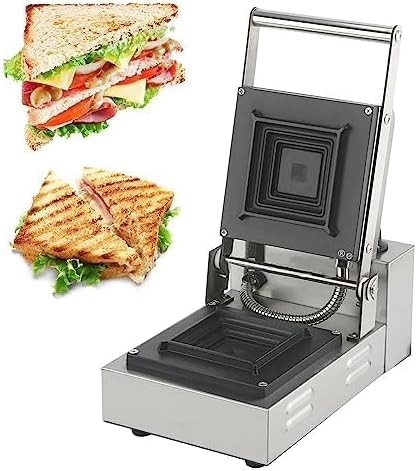 Elektrischer Sandwich Panini Pressgrill - 900W mit Temperaturregelung von 50 bis 300 Grad - Timer von 0 bis 5 Minuten - 220V Kontaktgrill für Hamburger Steak und Speck